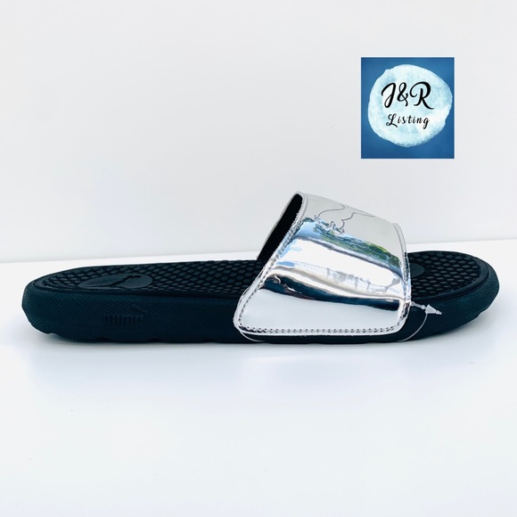 Puma Shoes - PUMA Cool Cat Women Metalic Silver Slides